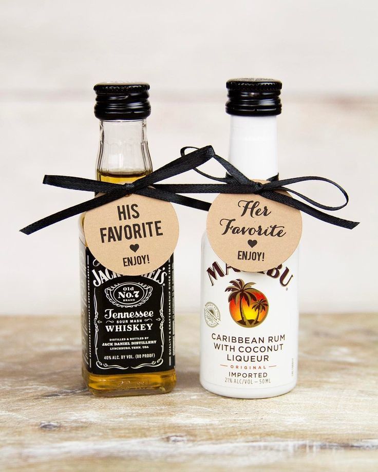 Mini bottle His Her favor tags